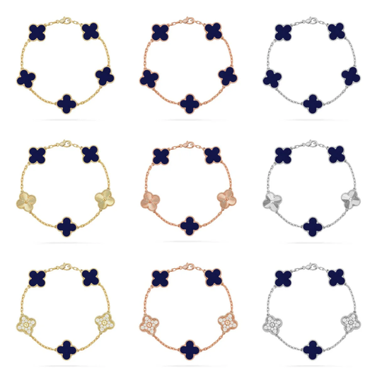 [⭐Mirelle]CLOVER 5 MOTIF LAPIS LAZULI BRACELET COLLECTION