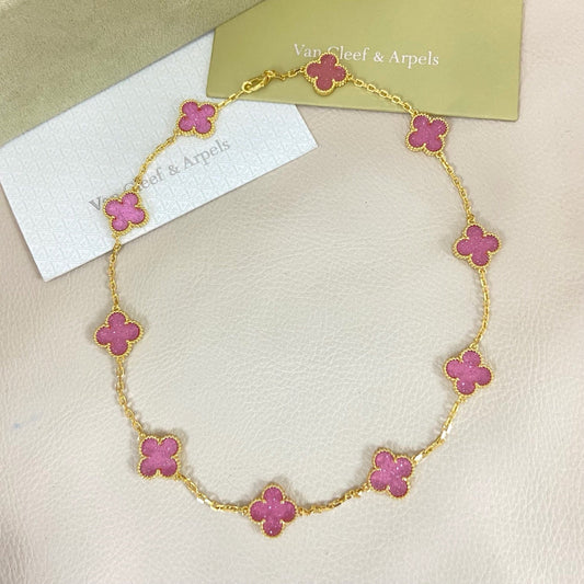 [⭐Mirelle]CLOVER 10 MOTIFS  NEW BUBBLE PINK ENAMEL