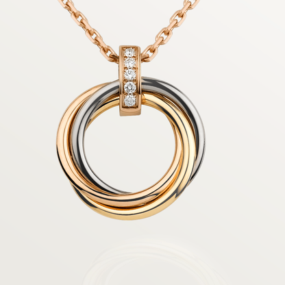 [⭐Mirelle]TRINITY NECKLACE GOLD  DIAMONDS