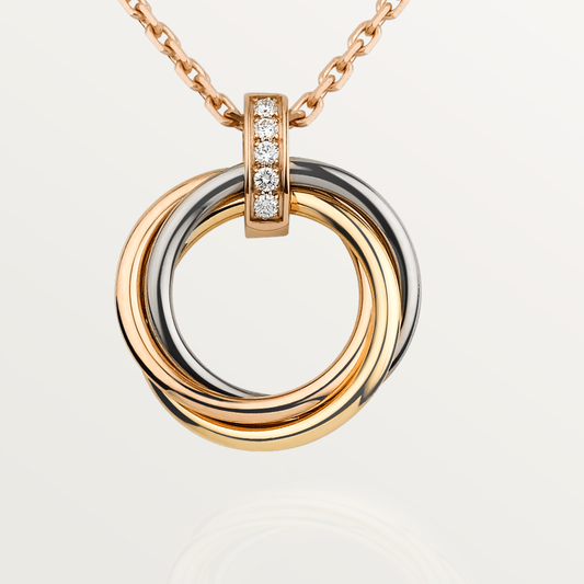 [⭐Mirelle]TRINITY NECKLACE GOLD  DIAMONDS