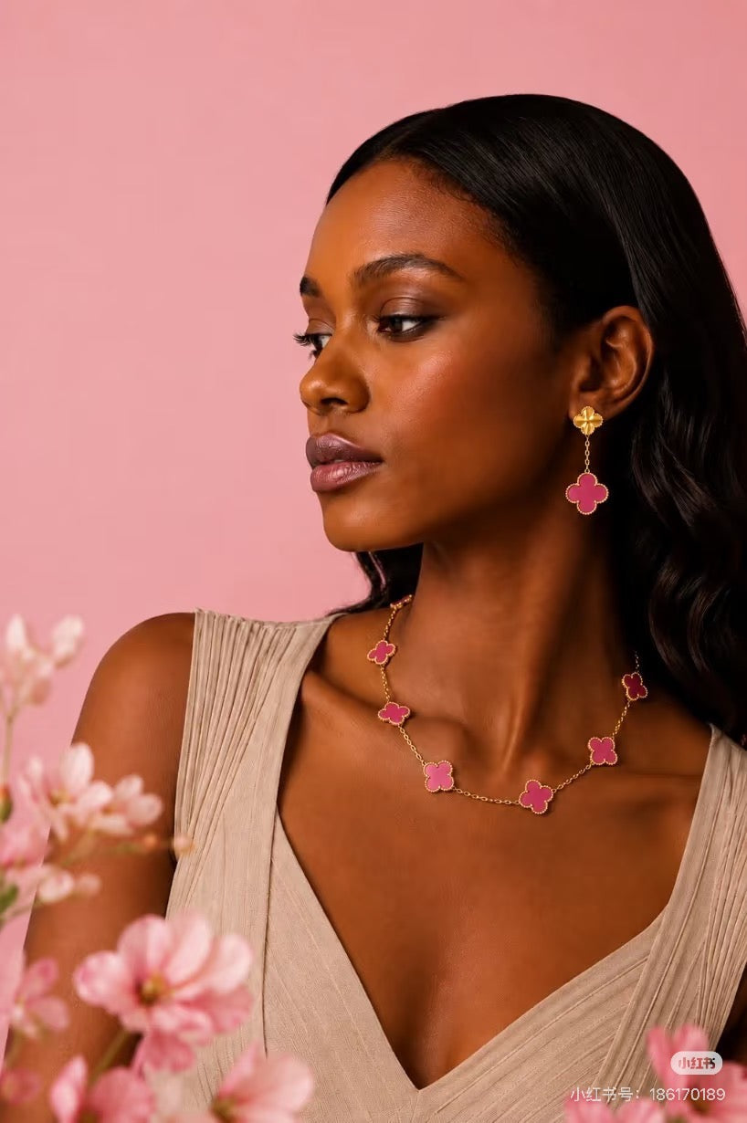 [⭐Mirelle]2026 NEW CLOVER 2 MOTIF  BUBBLE PINK ENAMEL