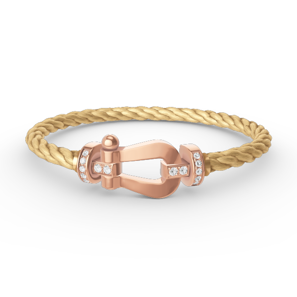 [⭐Mirelle]FORCE LARGE HORSESHOE HALF DIAMOND BRACELET ROSE GOLD