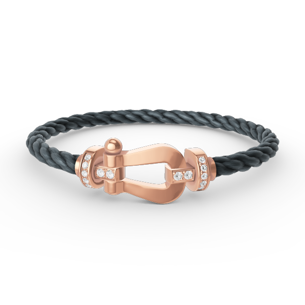 [⭐Mirelle]FORCE LARGE HORSESHOE HALF DIAMOND BRACELET ROSE GOLD