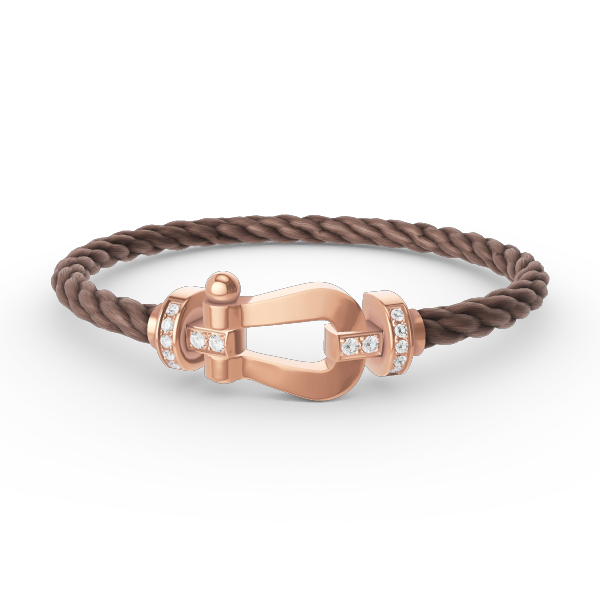[⭐Mirelle]FORCE LARGE HORSESHOE HALF DIAMOND BRACELET ROSE GOLD