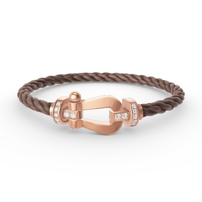 [⭐Mirelle]FORCE LARGE HORSESHOE HALF DIAMOND BRACELET ROSE GOLD