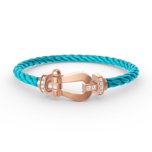 [⭐Mirelle]FORCE LARGE HORSESHOE HALF DIAMOND BRACELET ROSE GOLD