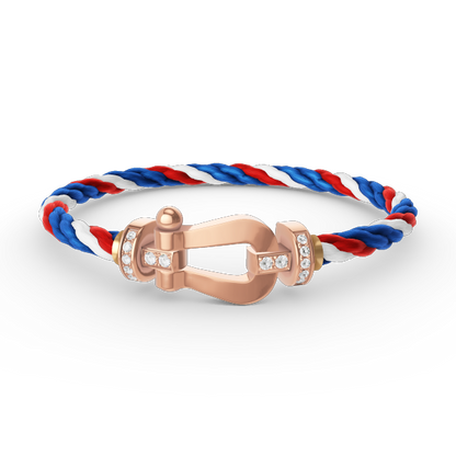 [⭐Mirelle]FORCE LARGE HORSESHOE HALF DIAMOND BRACELET ROSE GOLD