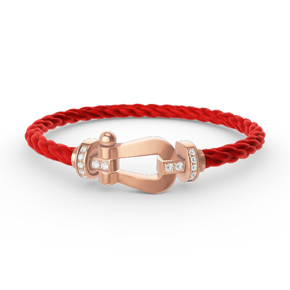 [⭐Mirelle]FORCE LARGE HORSESHOE HALF DIAMOND BRACELET ROSE GOLD
