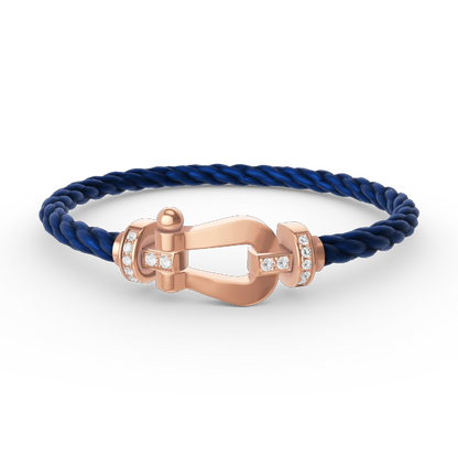 [⭐Mirelle]FORCE LARGE HORSESHOE HALF DIAMOND BRACELET ROSE GOLD