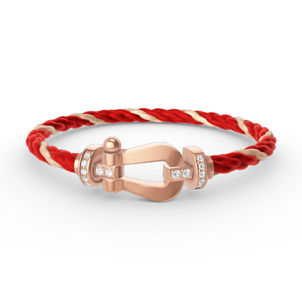 [⭐Mirelle]FORCE LARGE HORSESHOE HALF DIAMOND BRACELET ROSE GOLD