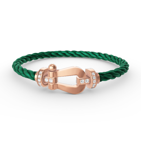 [⭐Mirelle]FORCE LARGE HORSESHOE HALF DIAMOND BRACELET ROSE GOLD