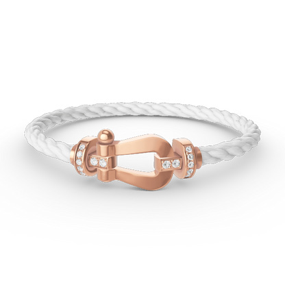 [⭐Mirelle]FORCE LARGE HORSESHOE HALF DIAMOND BRACELET ROSE GOLD
