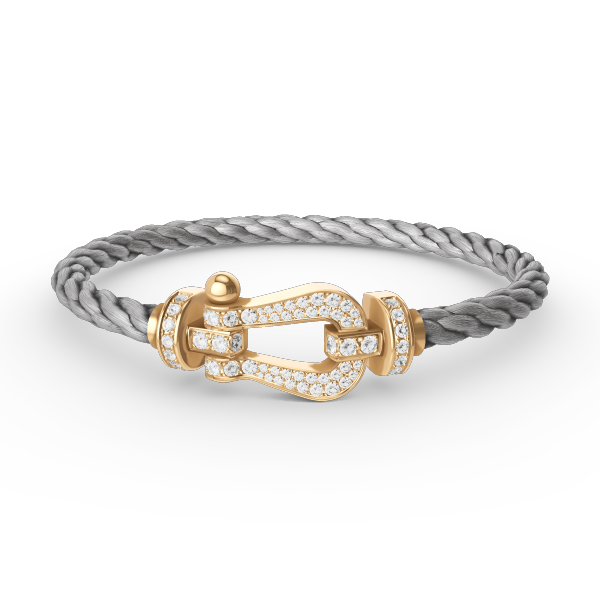 [⭐Mirelle]FORCE LARGE HORSESHOE FULL DIAMOND BRACELET GOLD