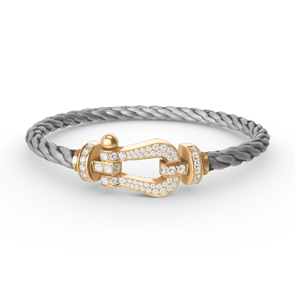 [⭐Mirelle]FORCE LARGE HORSESHOE FULL DIAMOND BRACELET GOLD