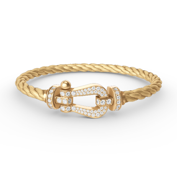 [⭐Mirelle]FORCE LARGE HORSESHOE FULL DIAMOND BRACELET GOLD
