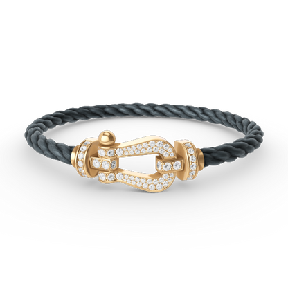 [⭐Mirelle]FORCE LARGE HORSESHOE FULL DIAMOND BRACELET GOLD