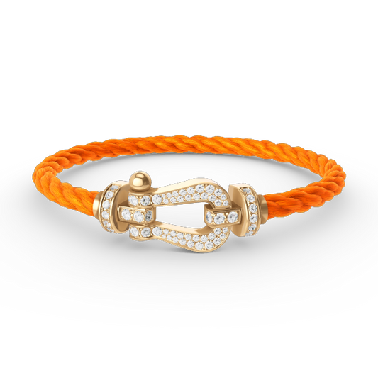 [⭐Mirelle]FORCE LARGE HORSESHOE FULL DIAMOND BRACELET GOLD