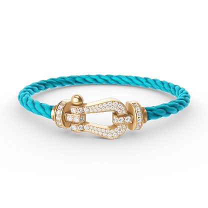 [⭐Mirelle]FORCE LARGE HORSESHOE FULL DIAMOND BRACELET GOLD