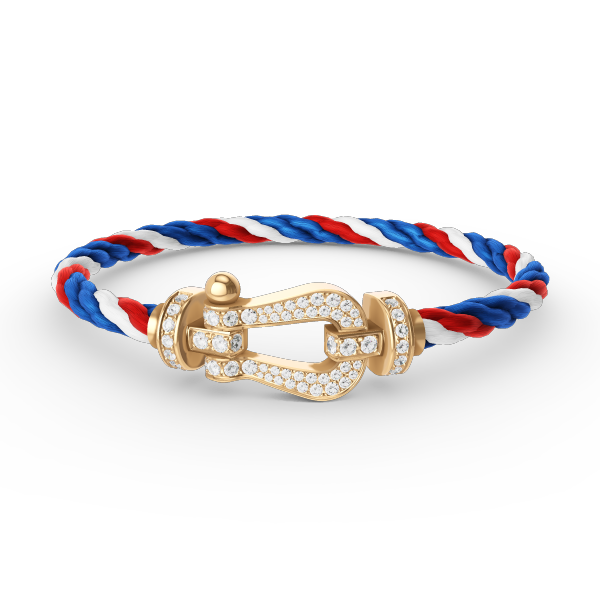 [⭐Mirelle]FORCE LARGE HORSESHOE FULL DIAMOND BRACELET GOLD