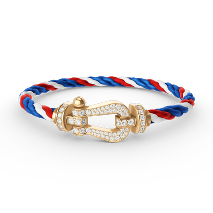 [⭐Mirelle]FORCE LARGE HORSESHOE FULL DIAMOND BRACELET GOLD