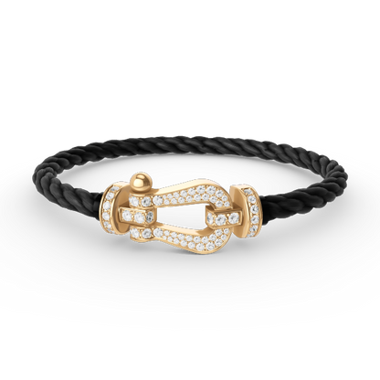 [⭐Mirelle]FORCE LARGE HORSESHOE FULL DIAMOND BRACELET GOLD
