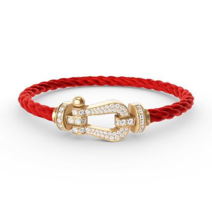 [⭐Mirelle]FORCE LARGE HORSESHOE FULL DIAMOND BRACELET GOLD