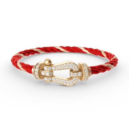 [⭐Mirelle]FORCE LARGE HORSESHOE FULL DIAMOND BRACELET GOLD