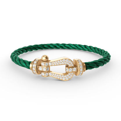 [⭐Mirelle]FORCE LARGE HORSESHOE FULL DIAMOND BRACELET GOLD