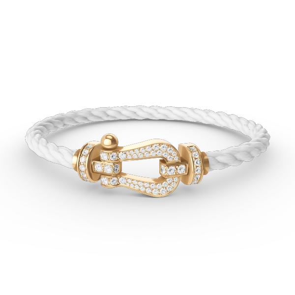 [⭐Mirelle]FORCE LARGE HORSESHOE FULL DIAMOND BRACELET GOLD