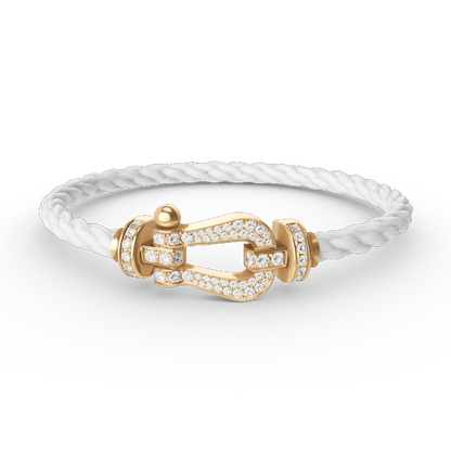 [⭐Mirelle]FORCE LARGE HORSESHOE FULL DIAMOND BRACELET GOLD