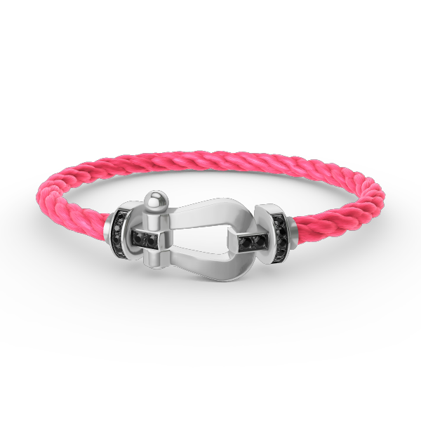 [⭐Mirelle]FORCE LARGE HORSESHOE BLACK DIAMOND BRACELET SILVER