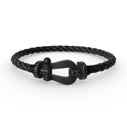 [⭐Mirelle]FORCE LARGE SERIES HORSESHOE BLACK SAMURAI BRACELET