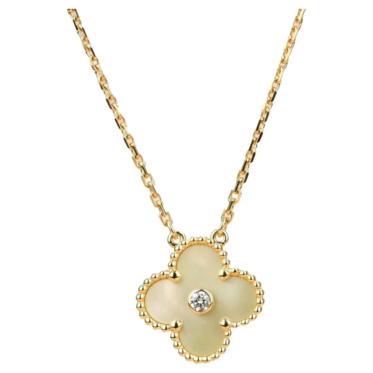 [⭐Mirelle]CLOVER 15MM DIAMOND GOLD MOTHER OF PEARL NECKLACE