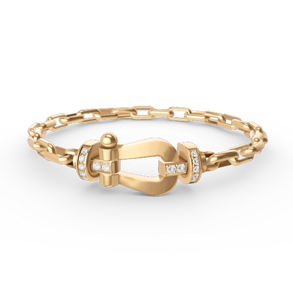 [⭐Mirelle]FORCE LARGE HORSESHOE CLASP  METAL BRACELET