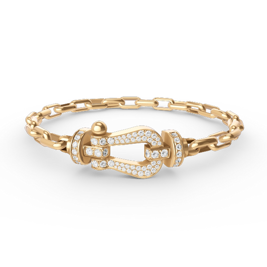 [⭐Mirelle]FORCE LARGE HORSESHOE CLASP  METAL BRACELET