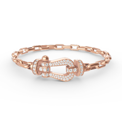 [⭐Mirelle]FORCE LARGE HORSESHOE CLASP  METAL BRACELET