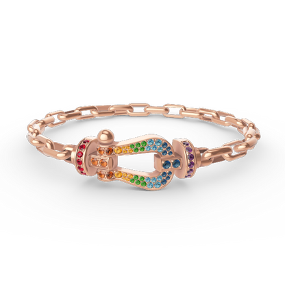 [⭐Mirelle]FORCE LARGE HORSESHOE CLASP  METAL BRACELET