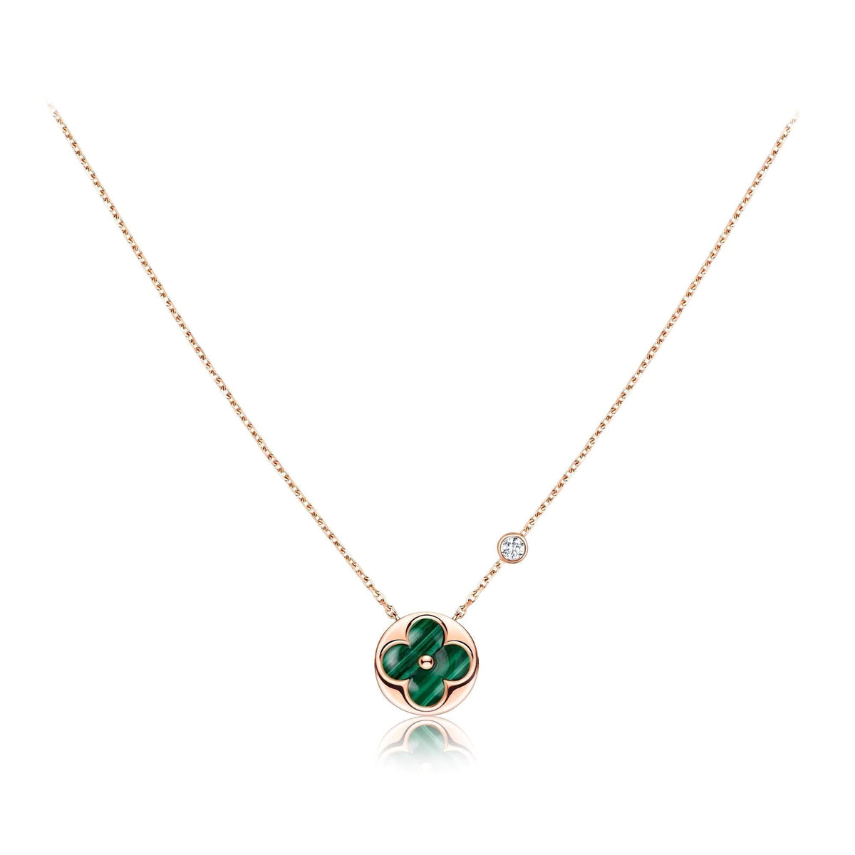 [⭐Mirelle]SUN PEDANT PINK GOLD 1 DIAMOND NECKLACE