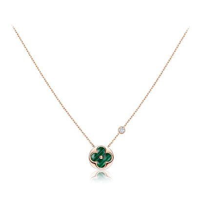 [⭐Mirelle]SUN PEDANT PINK GOLD 1 DIAMOND NECKLACE