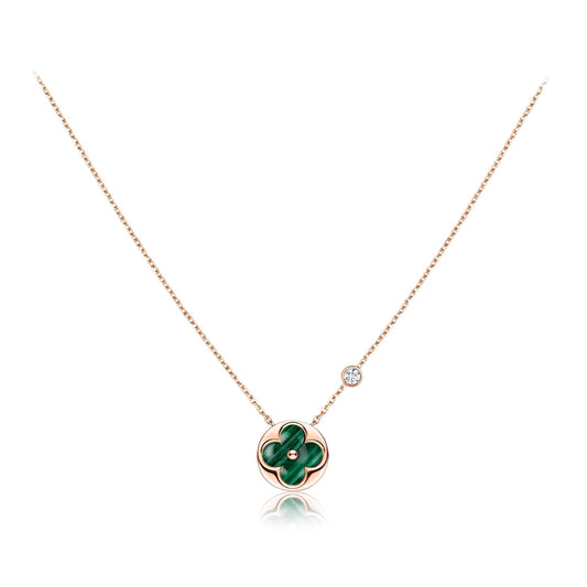 [⭐Mirelle]SUN PEDANT PINK GOLD 1 DIAMOND NECKLACE