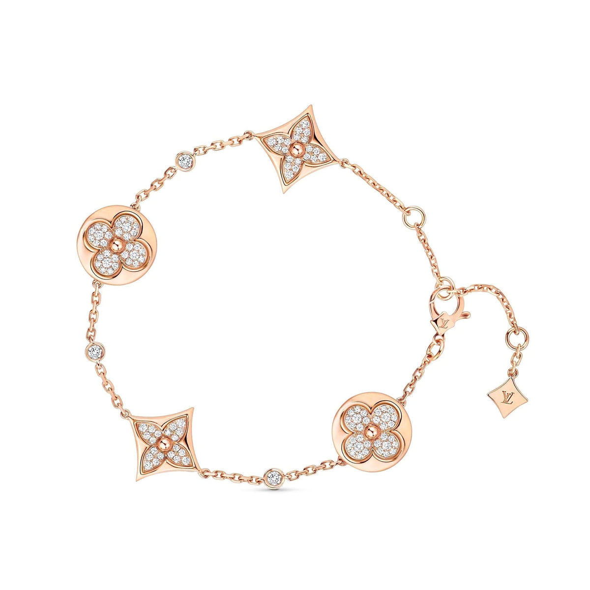 [⭐Mirelle]STAR AND SUN 4 MOTIFS GOLD DIAMONDS BRACELET