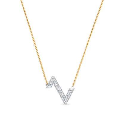 [⭐Mirelle]VOLT SILVER DIAMOND PEDANT NECKLACE