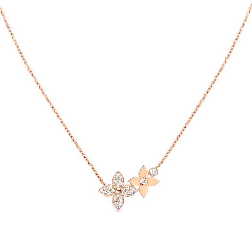 [⭐Mirelle]STAR BLOSSOM NECKLACE PINK GOLD DIAMONDS