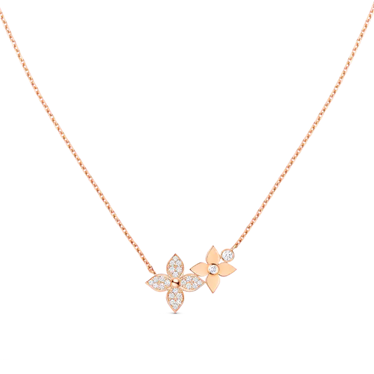 [⭐Mirelle]STAR BLOSSOM NECKLACE PINK GOLD DIAMONDS