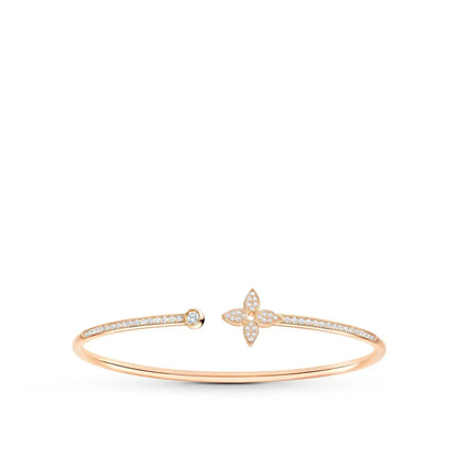 [⭐Mirelle]IDYLLE PINK GOLD OPEN BRACELET DIAMOND PAVED