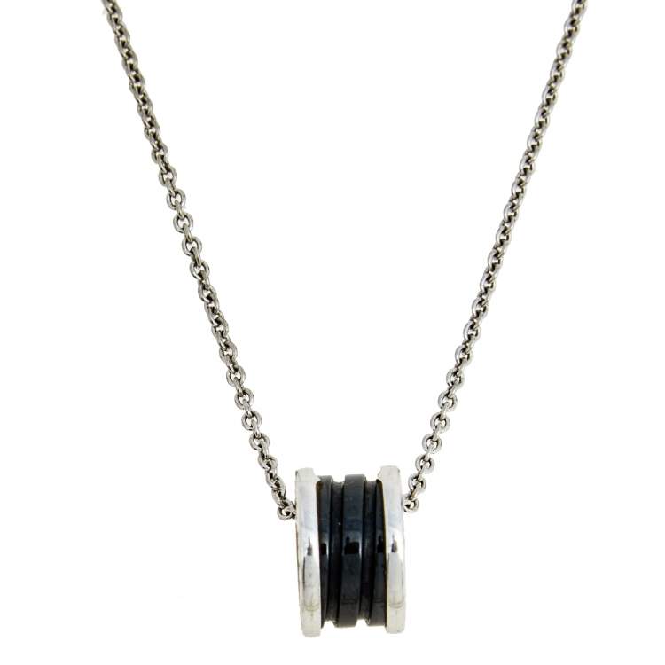 [⭐Mirelle]ZERO 1 BLACK CERAMIC SILVER NECKLACE