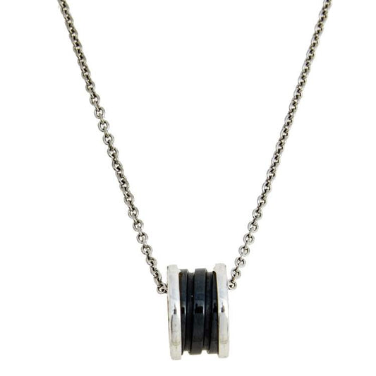 [⭐Mirelle]ZERO 1 BLACK CERAMIC SILVER NECKLACE