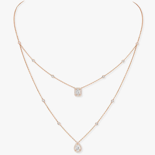 [⭐Mirelle]MY TWIN 2 ROW DIAMOND NECKLACE