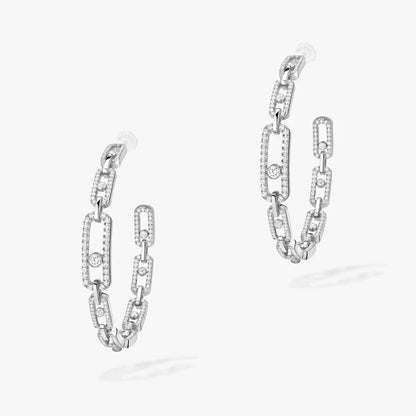 [[⭐Mirelle]Move Link Diamond Hoop Earrings