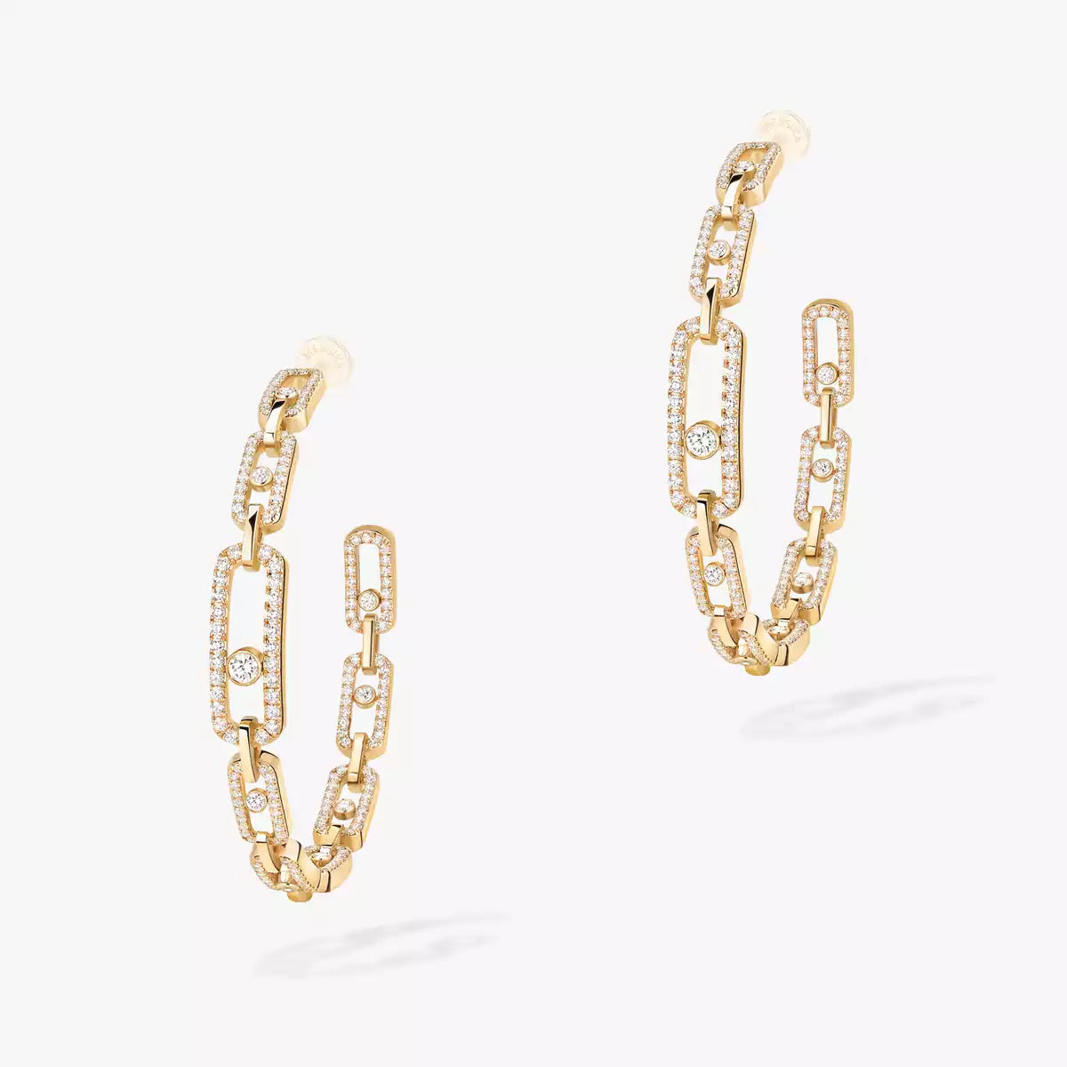 [[⭐Mirelle]Move Link Diamond Hoop Earrings